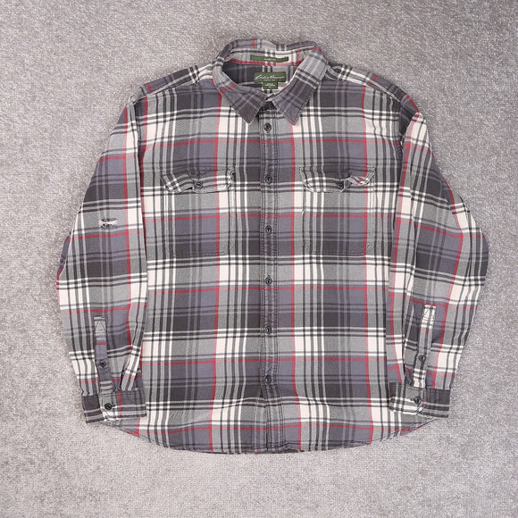 Eddie Bauer Classic Fit Plaid XL Multicolor Long Sleeve Collared Flannel Shirt - Picture 1 of 10